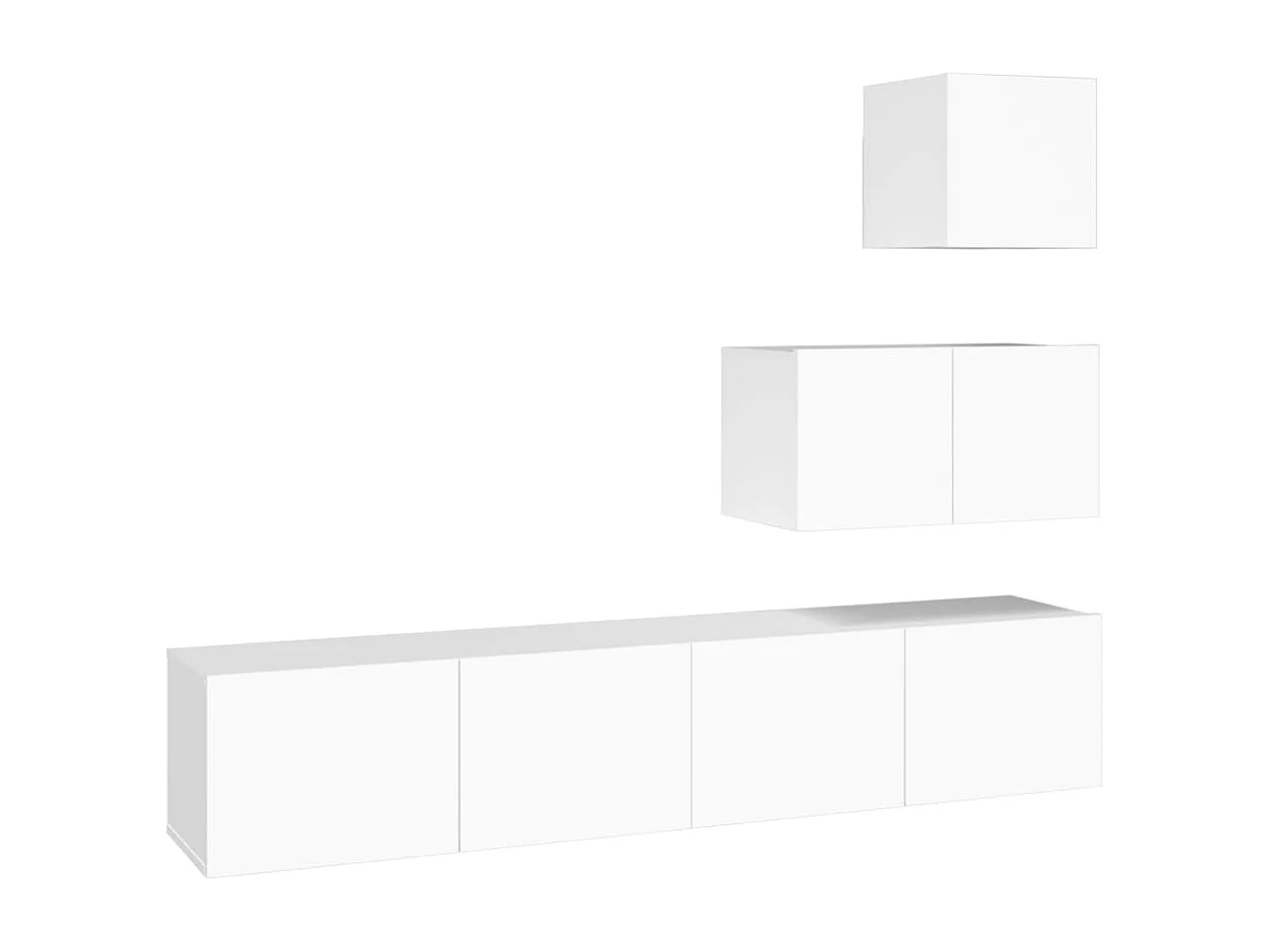 Jean-Louis  Ensemble de meubles TV 4 pcs Blanc Bois d'ingénierie
