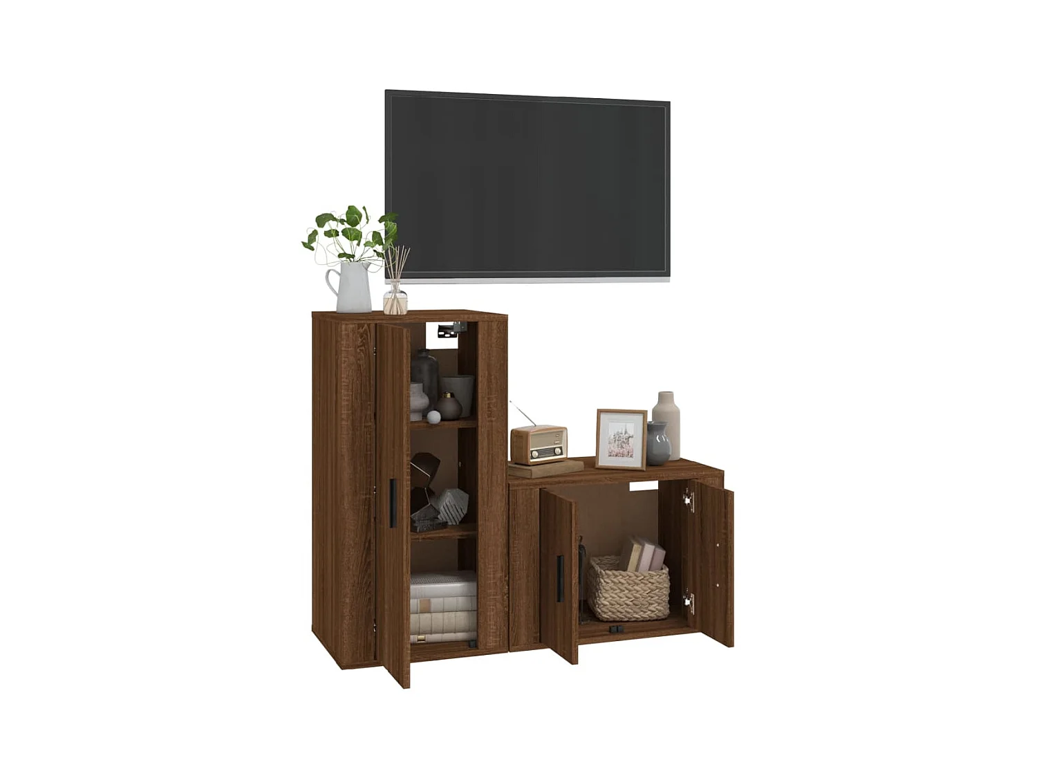 Ilke  Ensemble de meubles TV 2 pcs Chêne marron Bois d'ingénierie