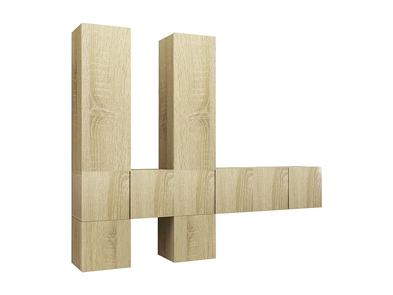 Edoardo  Ensemble de meubles TV 7 pcs Chêne sonoma Bois d'ingénierie