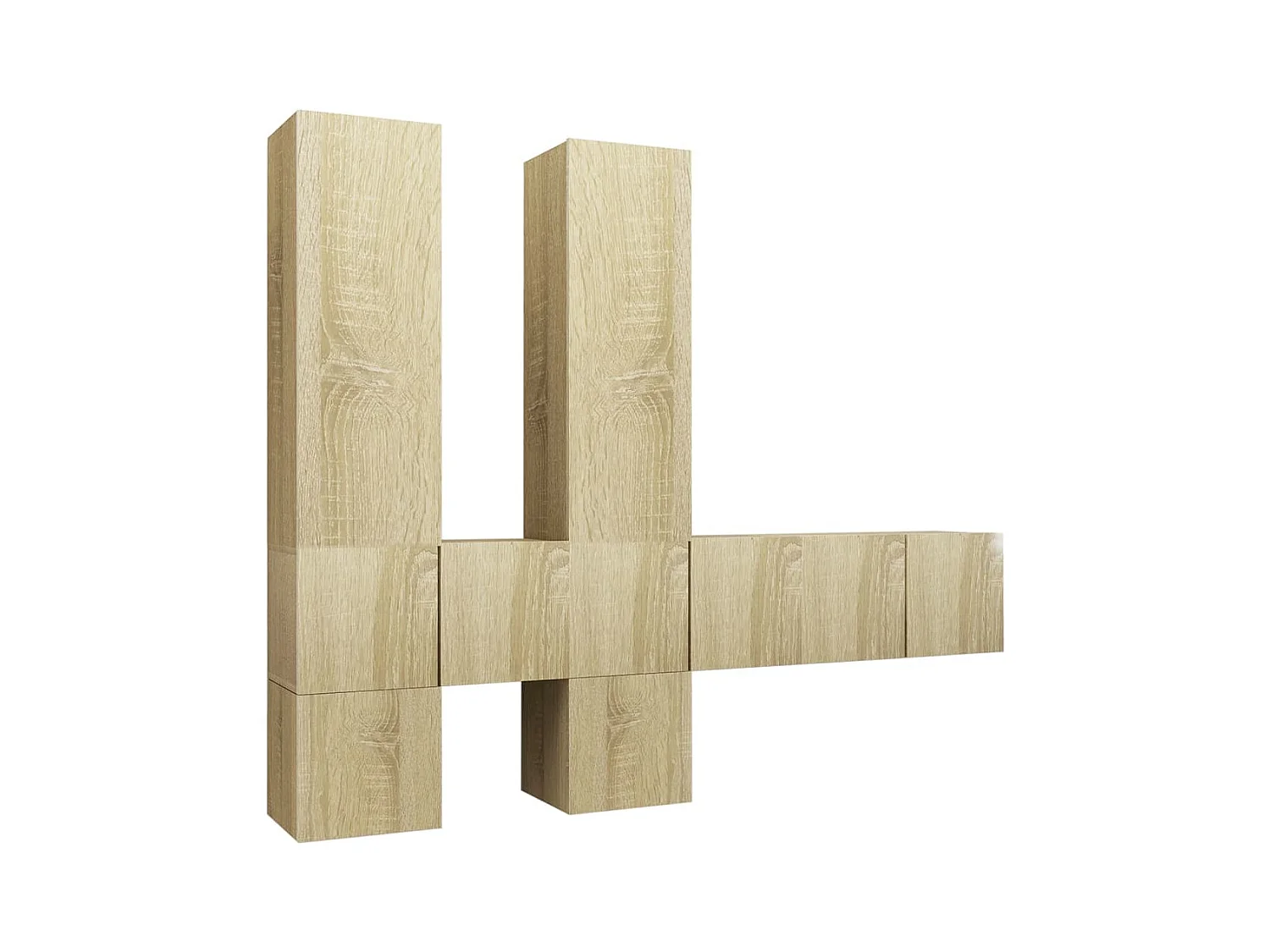 Edoardo  Ensemble de meubles TV 7 pcs Chêne sonoma Bois d'ingénierie