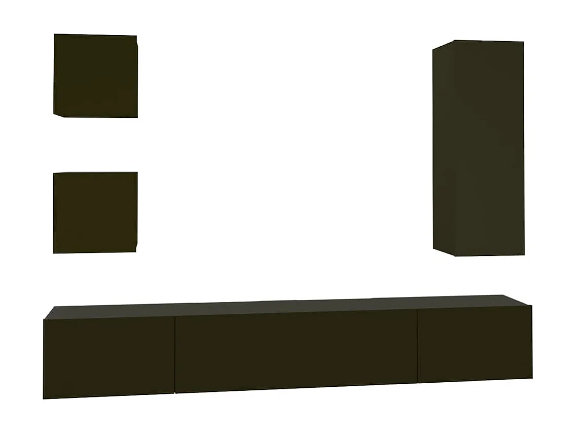 Garden Furniture -  Set de muebles para TV 5 piezas madera contrachapada negro