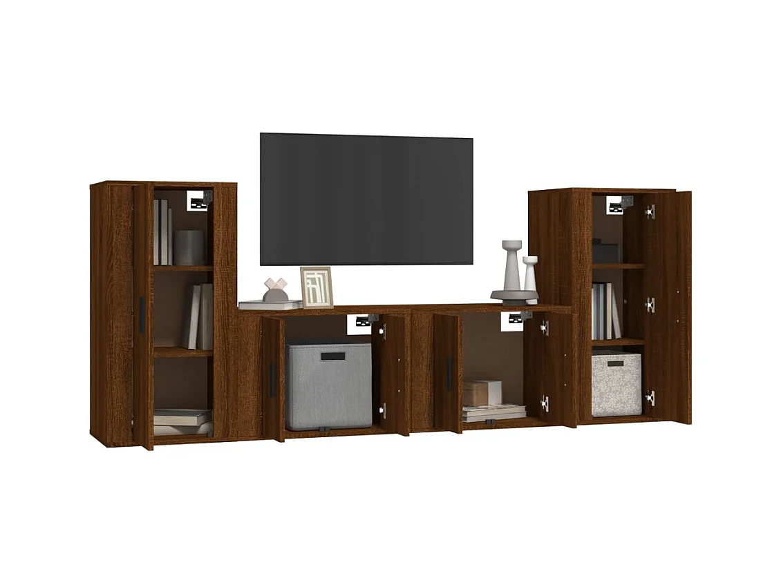 Marcus  Ensemble de meubles TV 4 pcs Chêne marron Bois d'ingénierie