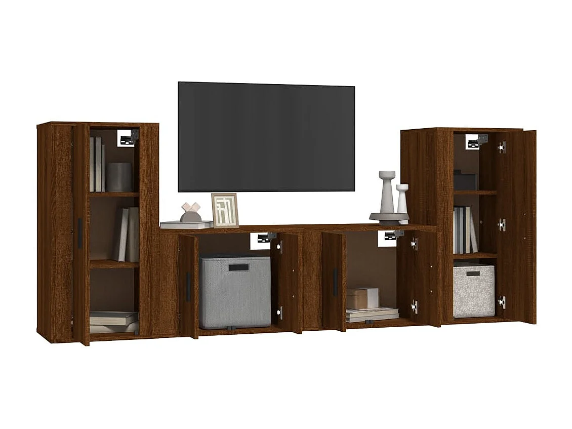 Marcus  Ensemble de meubles TV 4 pcs Chêne marron Bois d'ingénierie