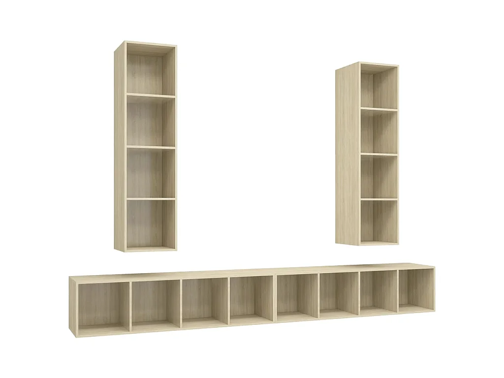 Grete Marie  Meubles TV muraux 4 pcs Chêne sonoma Bois d'ingénierie