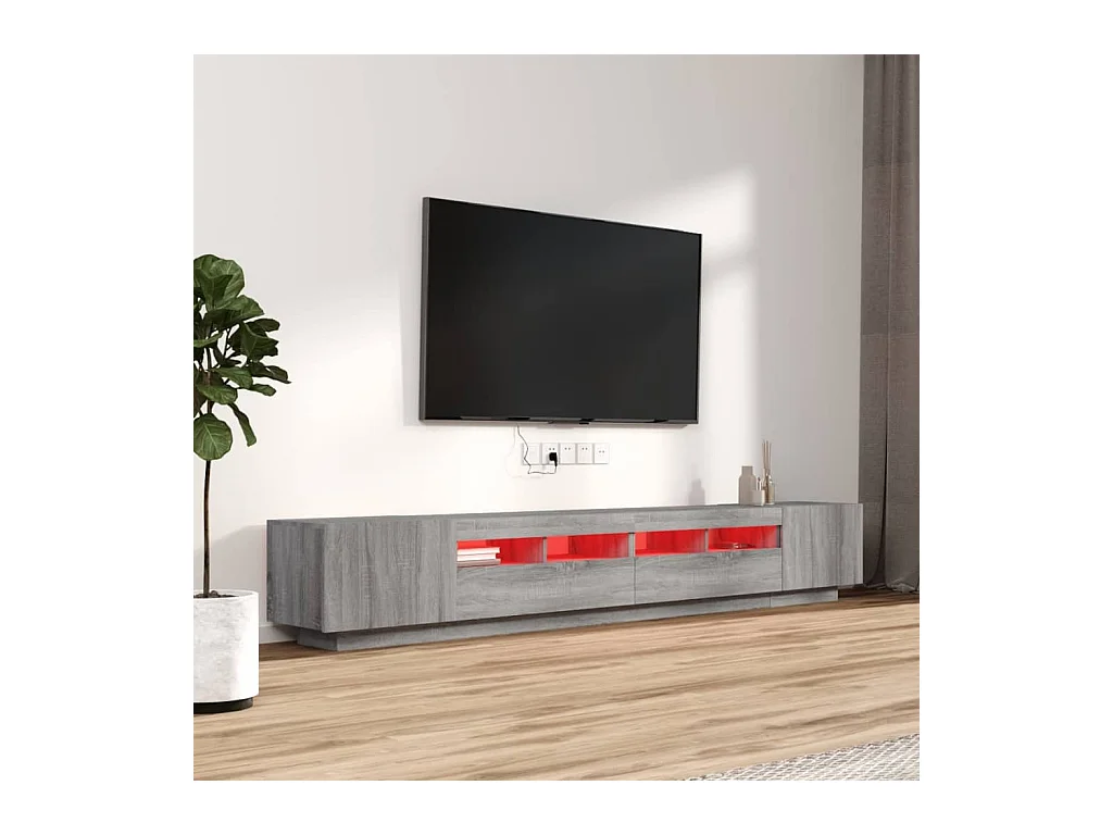 Bayside  Ensemble de meubles TV avec lumières LED 3 pcs Sonoma gris