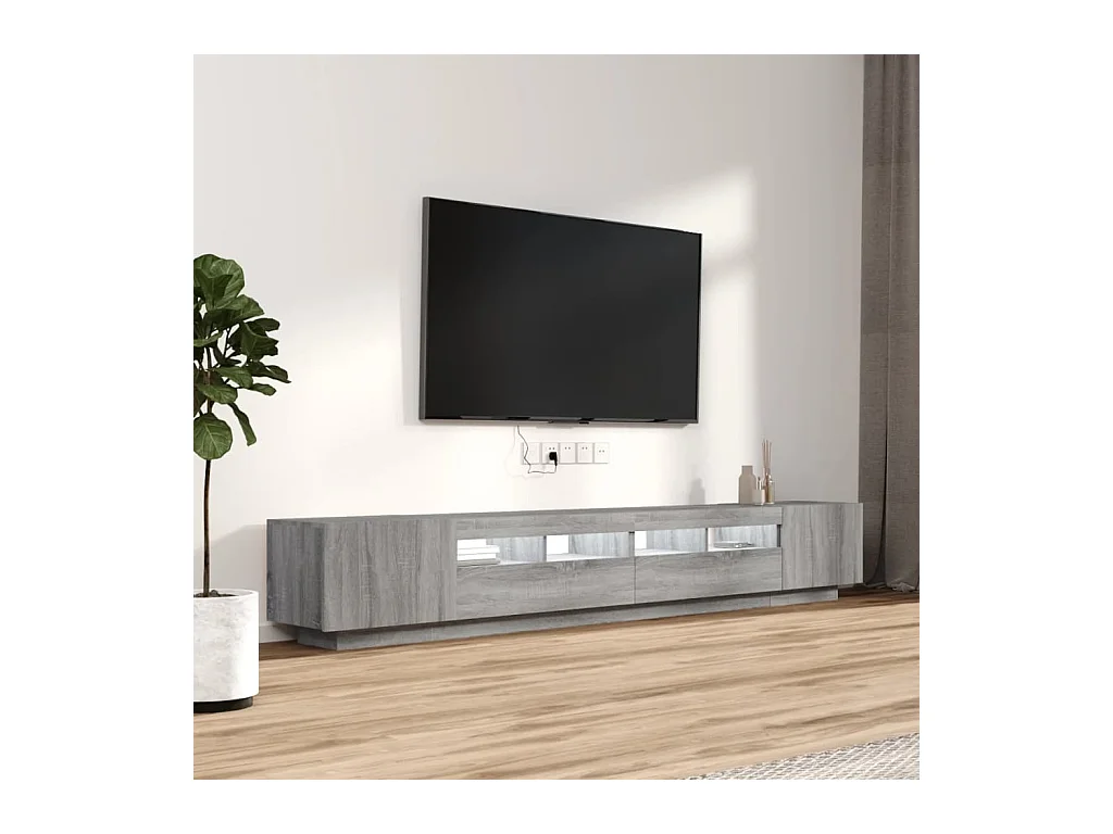 Bayside  Ensemble de meubles TV avec lumières LED 3 pcs Sonoma gris