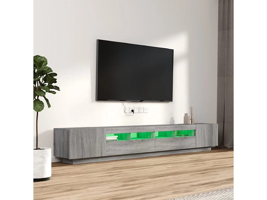 Bayside  Ensemble de meubles TV avec lumières LED 3 pcs Sonoma gris