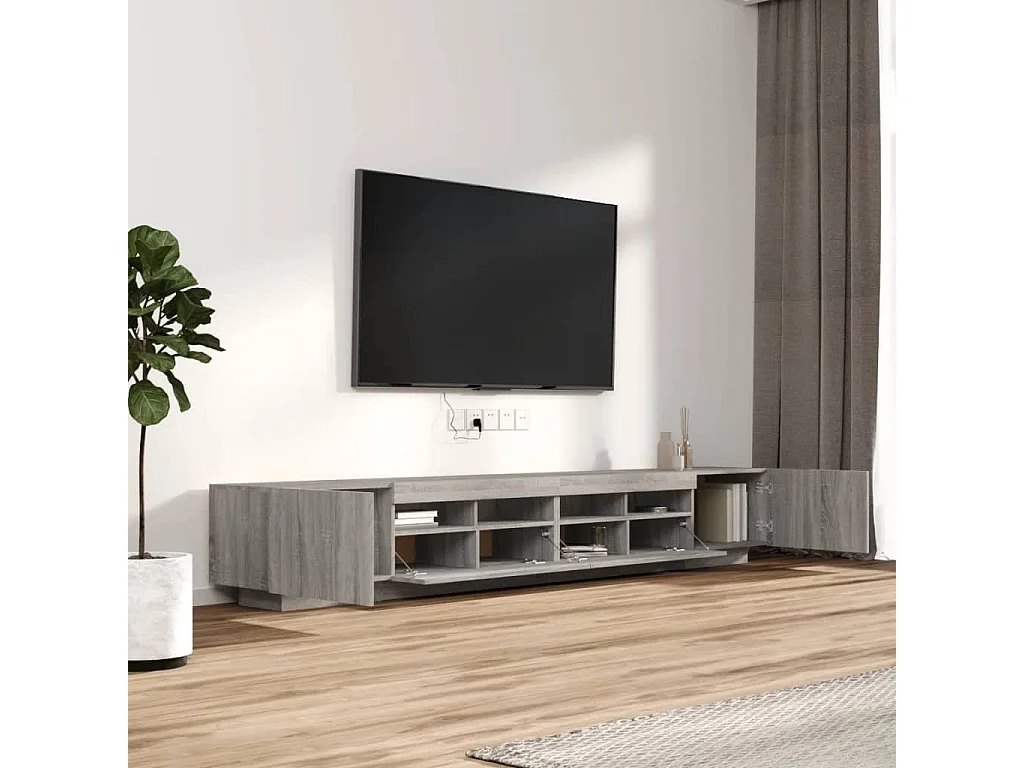 Bayside  Ensemble de meubles TV avec lumières LED 3 pcs Sonoma gris