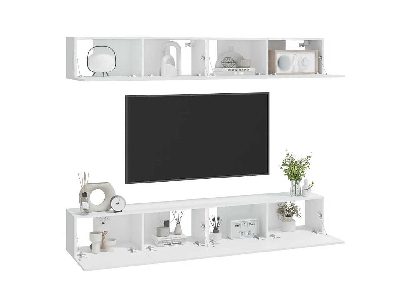 Assumption  Meubles TV muraux 4 pcs blanc 100x30x30 cm