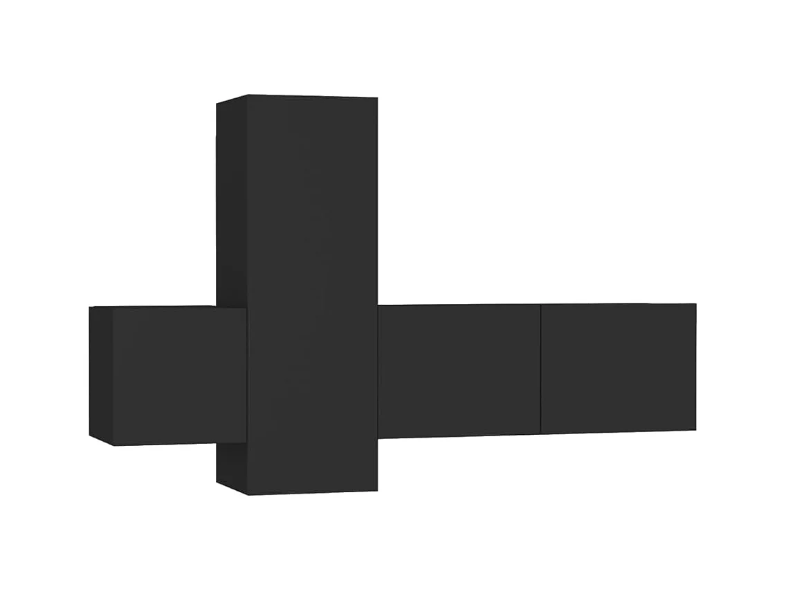 Daingean  Ensemble de meubles TV 3 pcs Noir Bois d'ingénierie