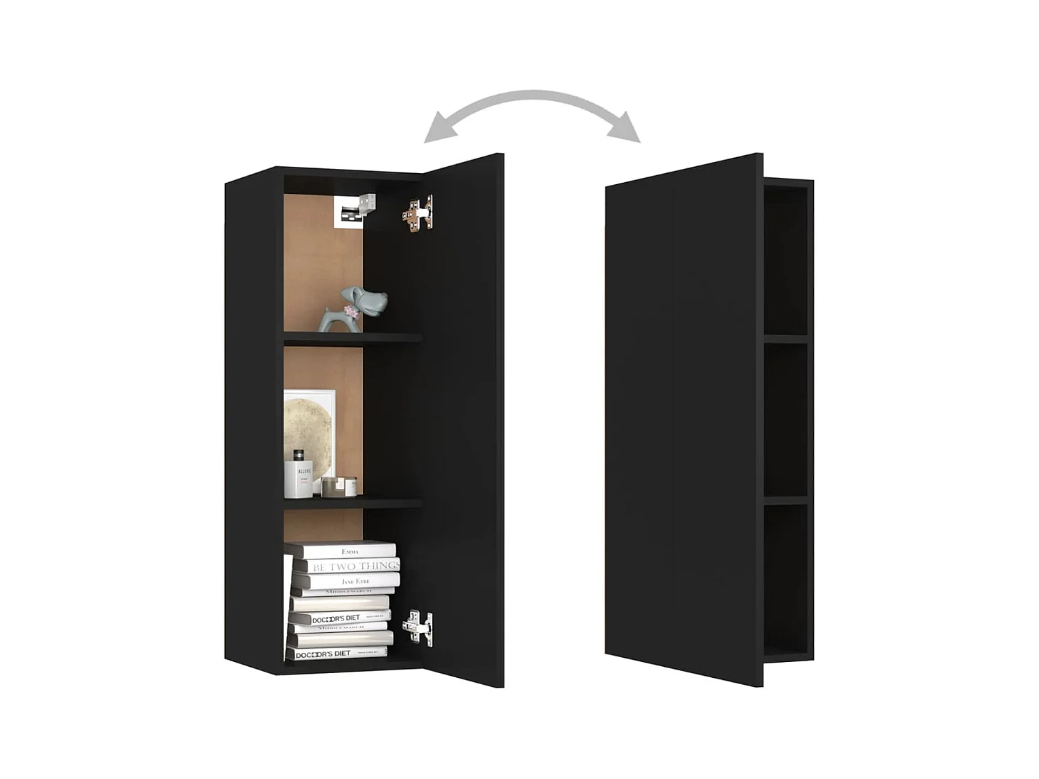 Daingean  Ensemble de meubles TV 3 pcs Noir Bois d'ingénierie