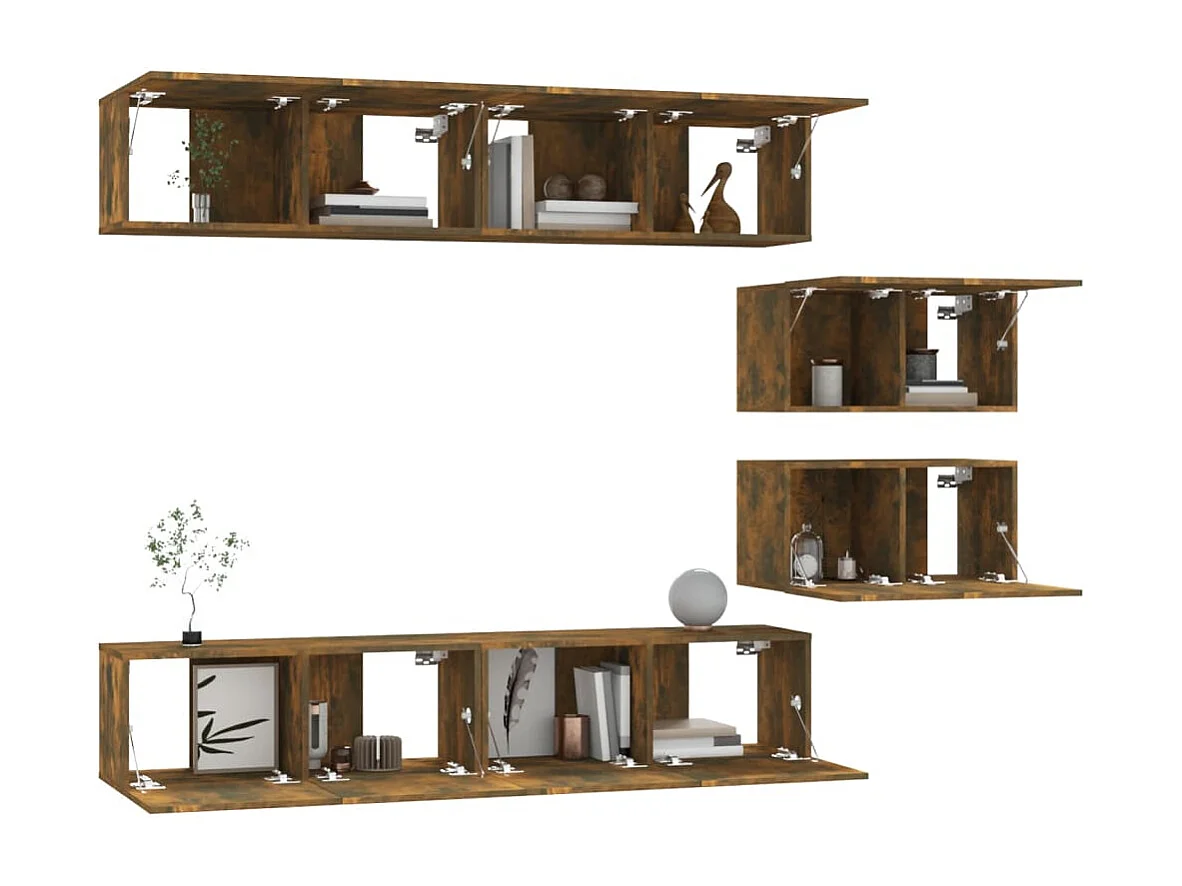 Juliette  Ensemble de meubles TV 6 pcs Chêne fumé Bois d'ingénierie