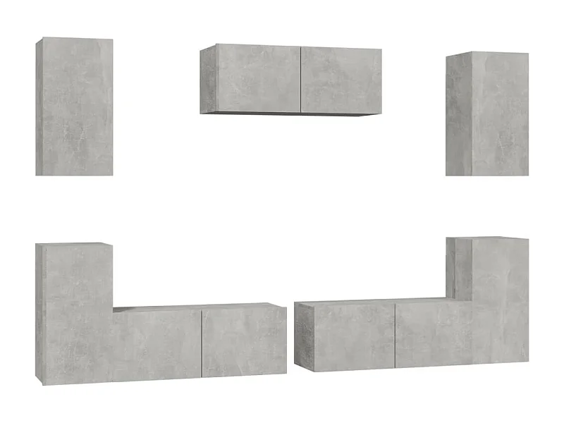 Canonsburg  Set de muebles de TV 7 pzas madera contrachapada gris hormigón