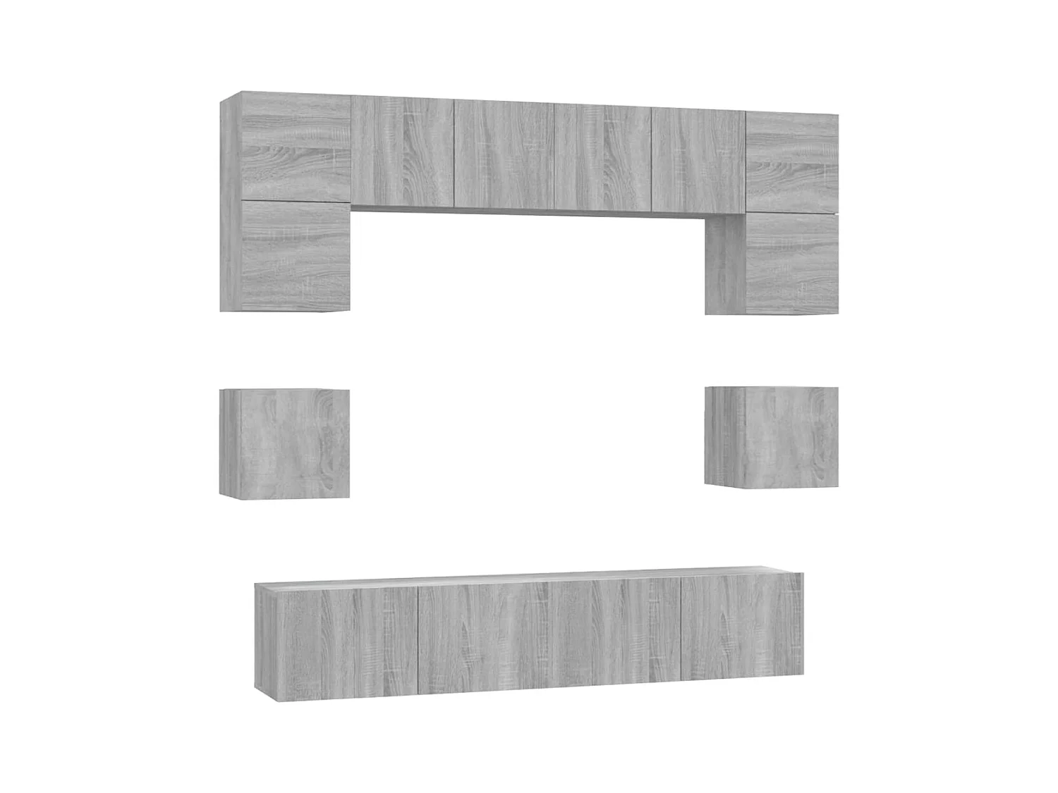 Doolin  Ensemble de meubles TV 8 pcs Sonoma gris Bois d'ingénierie