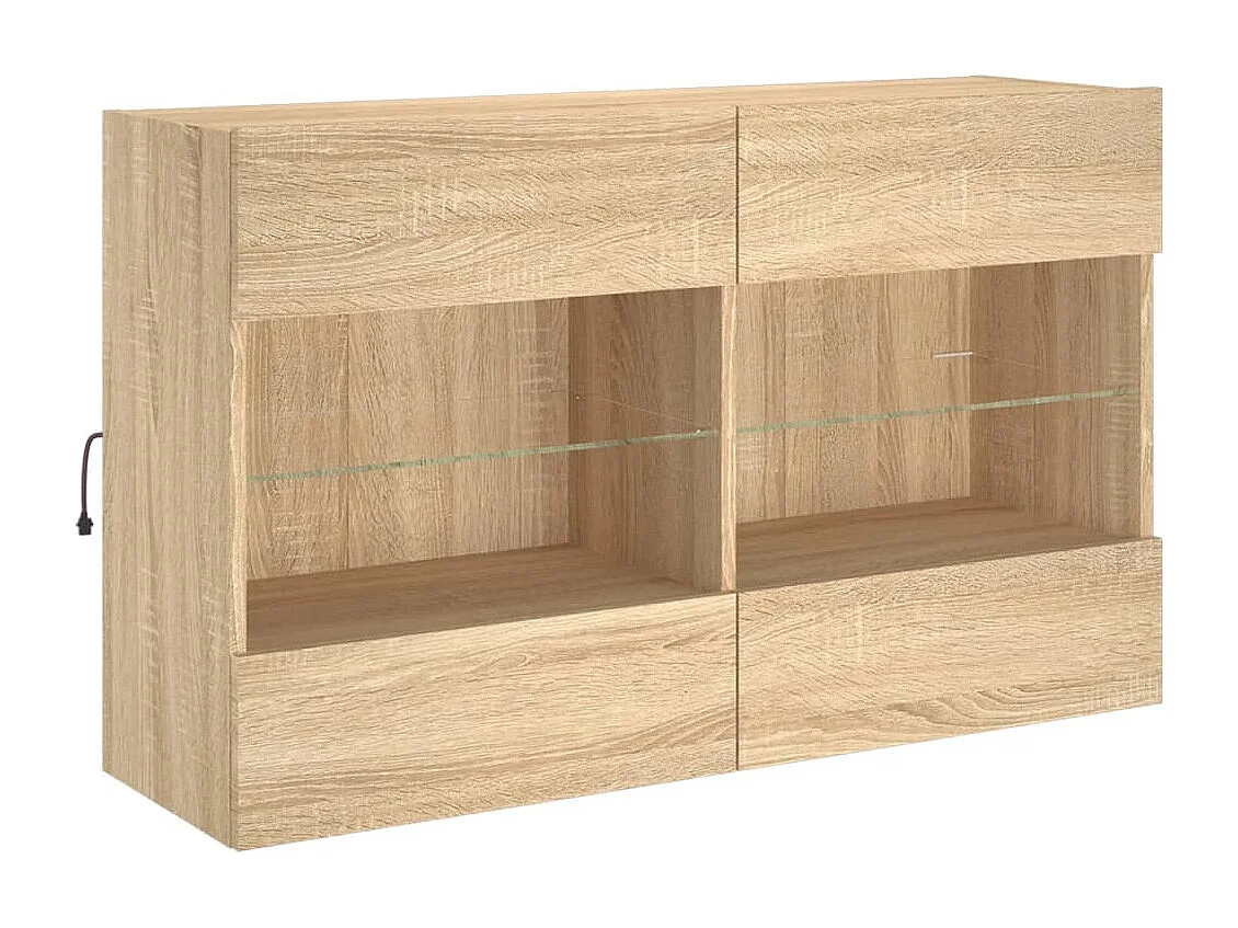 Circleville  6-delige Tv-wandmeubelset met LED-verlichting sonoma eikenkleur