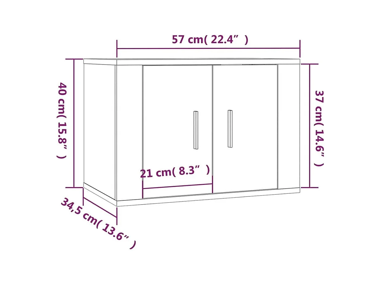 Lille Skensved  Ensemble de meubles TV 3 pcs Chêne marron Bois d'ingénierie