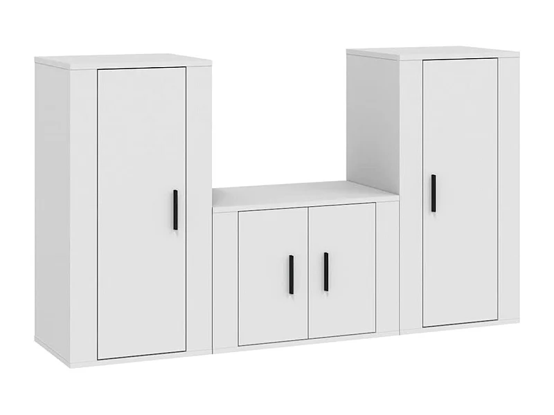 Farrell  Ensemble de meubles TV 3 pcs Blanc Bois d'ingénierie