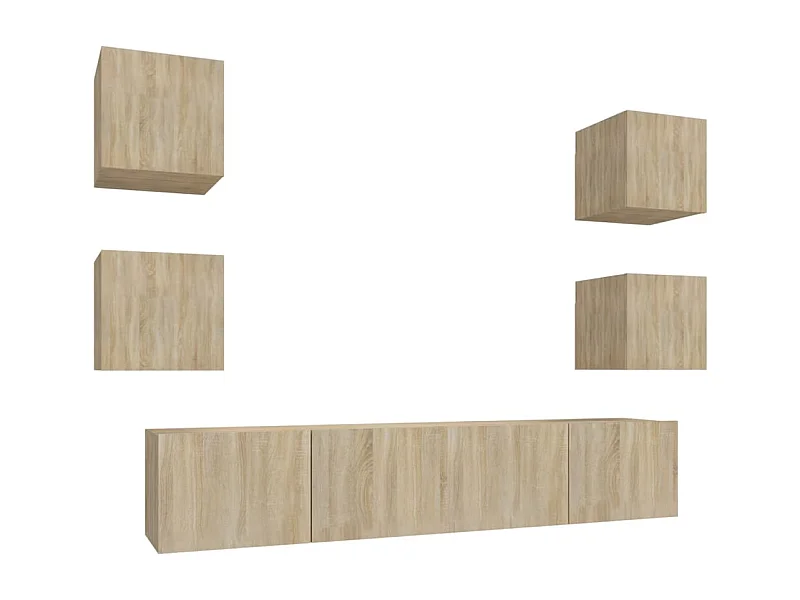 Azra  Ensemble de meubles TV 6 pcs Chêne sonoma Bois d'ingénierie