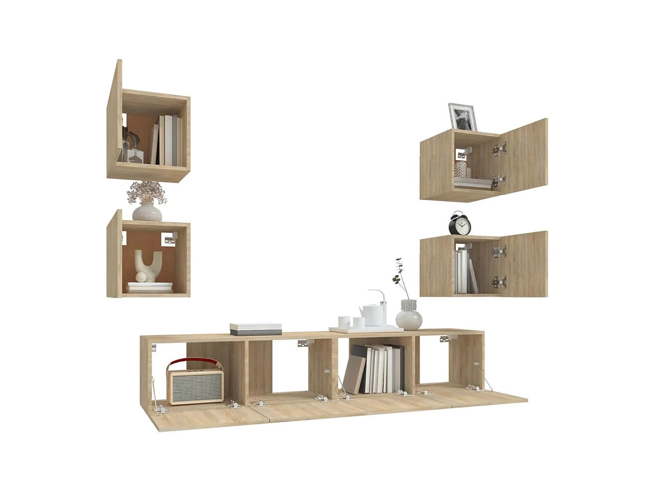 Azra  Ensemble de meubles TV 6 pcs Chêne sonoma Bois d'ingénierie