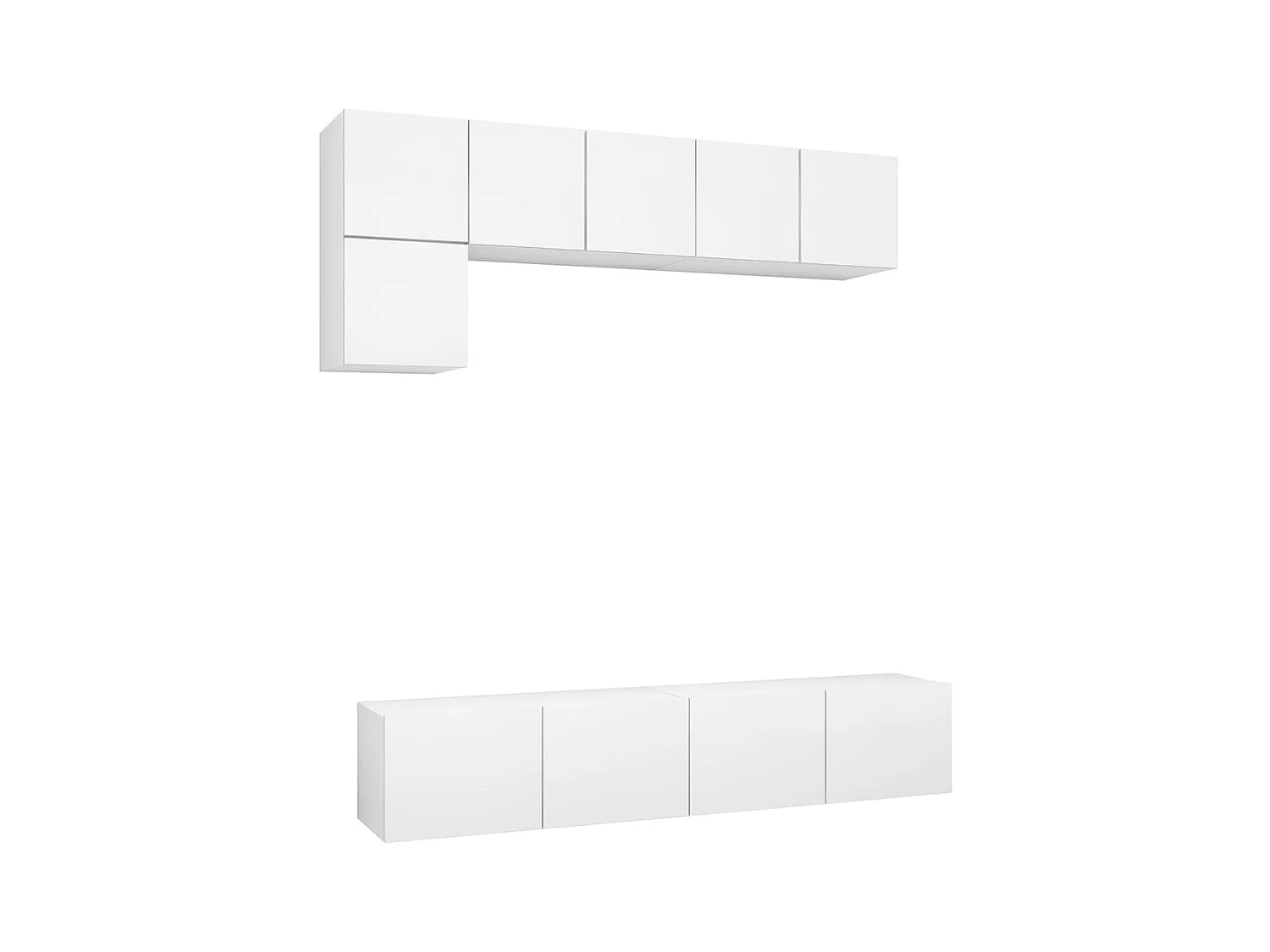 Mornar  Ensemble de meubles TV 5 pcs Blanc Bois d'ingénierie