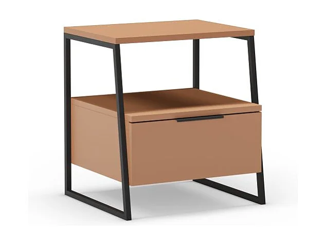 Mesita de noche Oksa Terracota - Negro