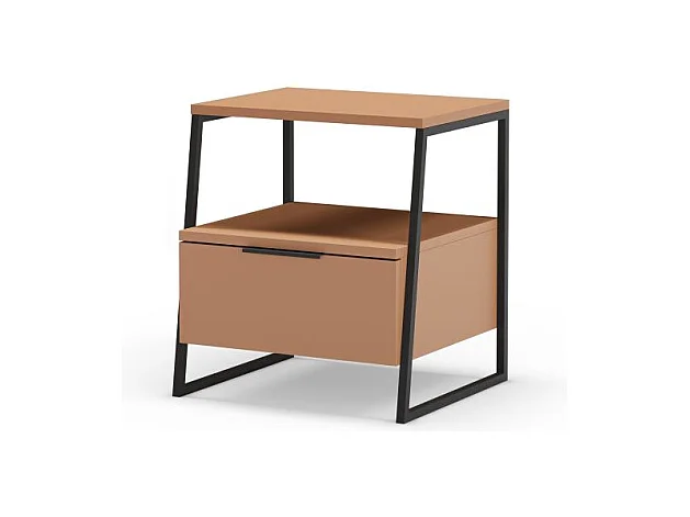 Mesita de noche Oksa Terracota - Negro