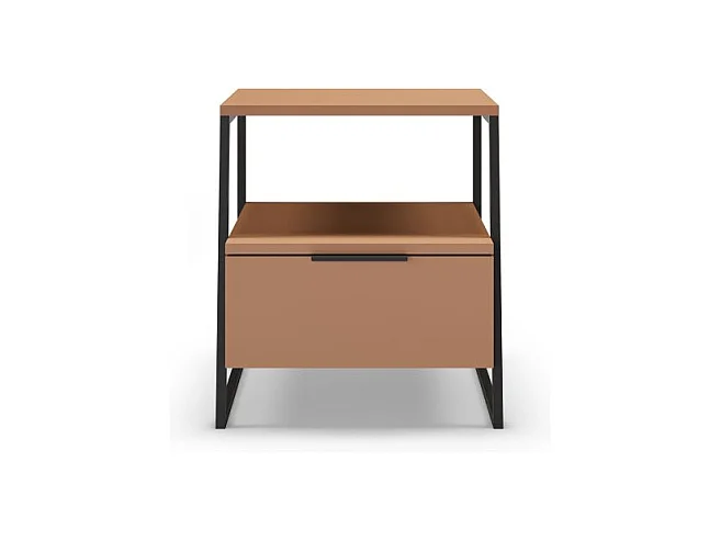 Mesita de noche Oksa Terracota - Negro