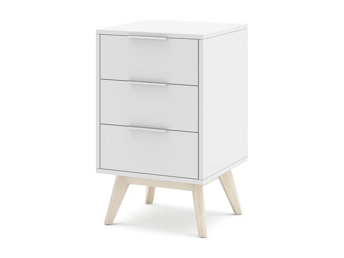 Mesita de noche Numa 3 cajones Blanco - Oak Soft