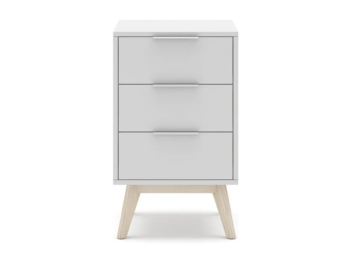 Mesita de noche Numa 3 cajones Blanco - Oak Soft
