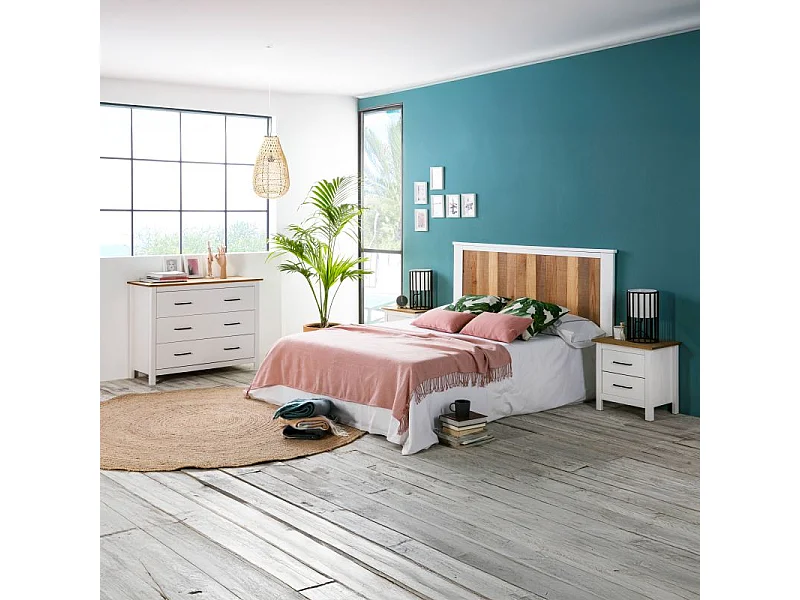 Mesita de noche Eira Blanco - Oak