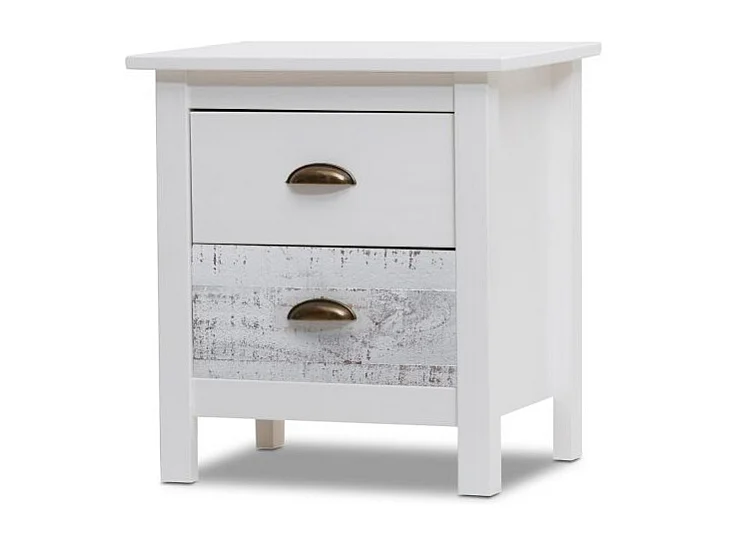 Mesita de noche Ocean 2 cajones Blanco - Vintage Colors