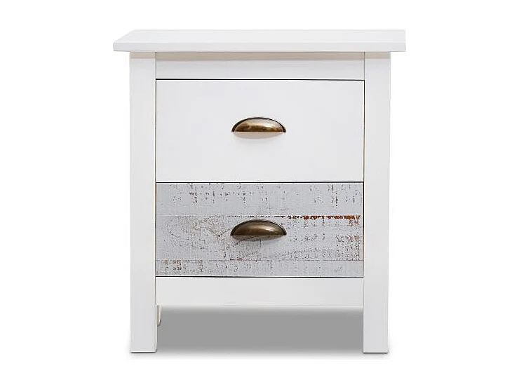 Mesita de noche Ocean 2 cajones Blanco - Vintage Colors