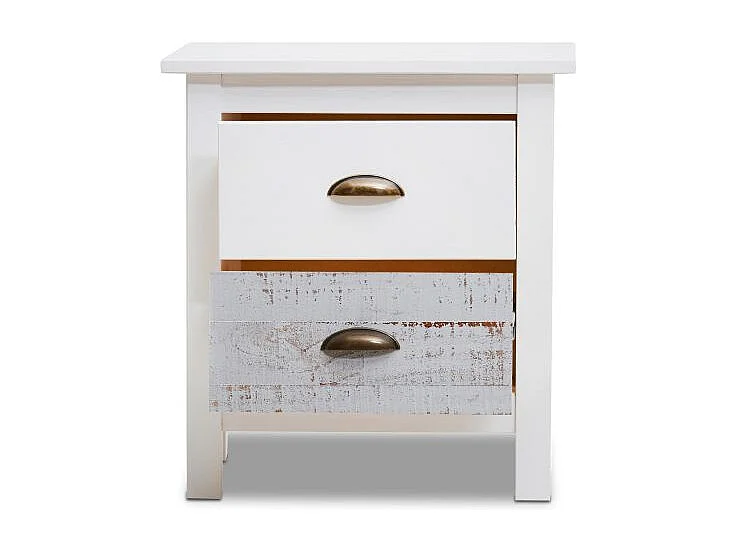 Mesita de noche Ocean 2 cajones Blanco - Vintage Colors