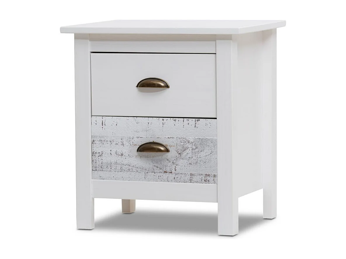 Mesita de noche Ocean 2 cajones Blanco - Vintage Colors