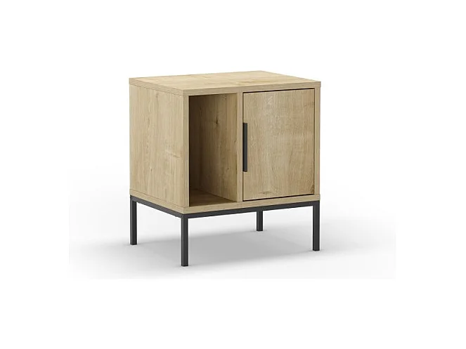 Mesita de noche Brik Roble Negro