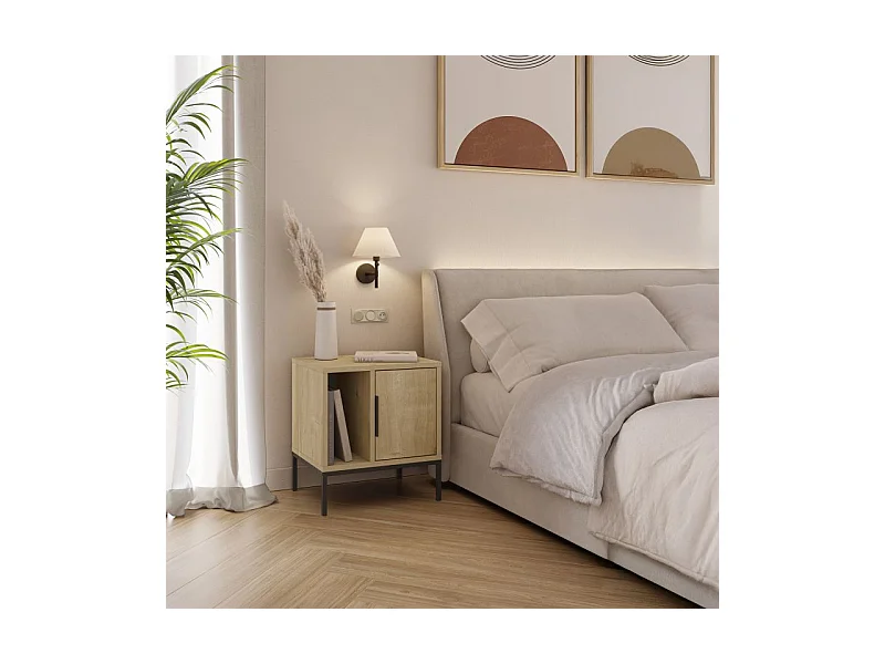 Mesita de noche Brik Roble Negro