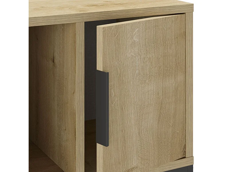 Mesita de noche Brik Roble Negro