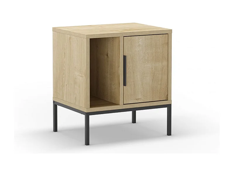 Mesita de noche Brik Roble Negro