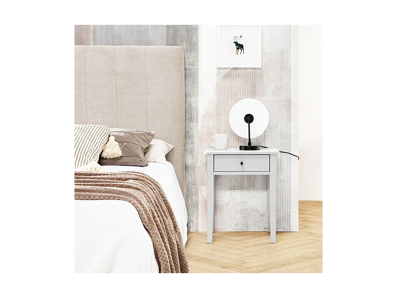 Mesita de noche Vika Gris Soft