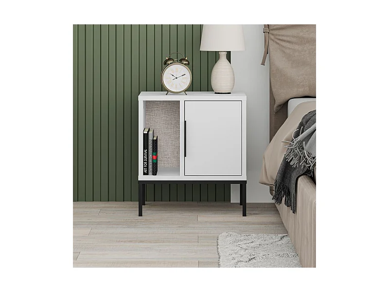 Mesita de noche Brik Blanco Negro