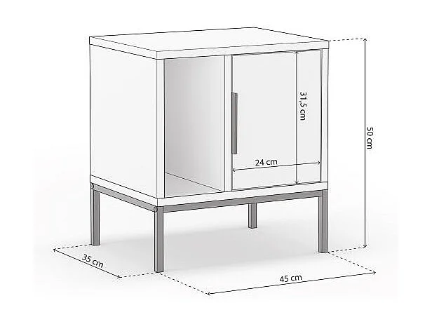 Mesita de noche Brik Blanco Negro