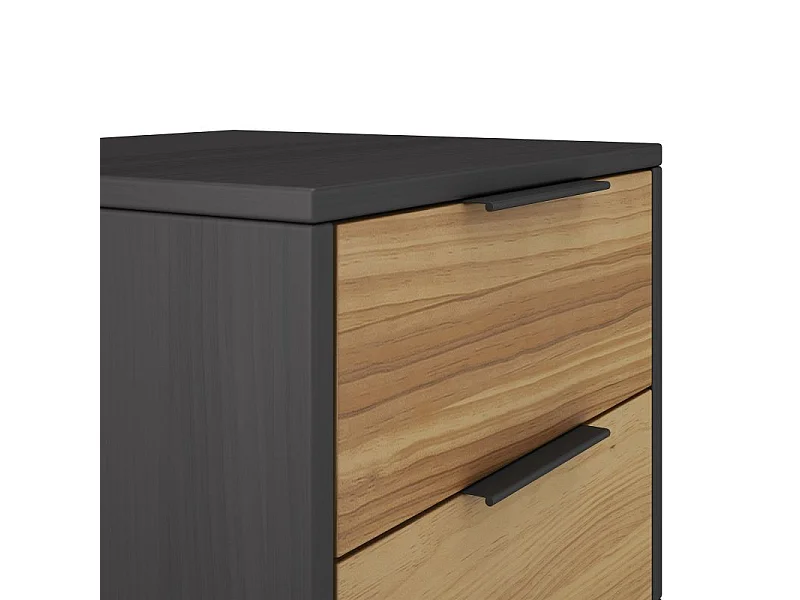 Mesita de noche Numa 2 cajones Gris Alpino - Oak