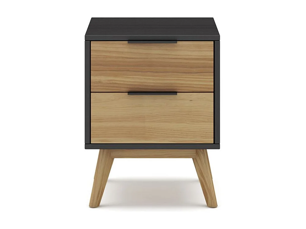 Mesita de noche Numa 2 cajones Gris Alpino - Oak