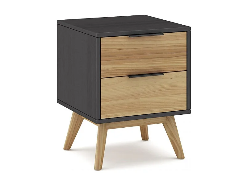Mesita de noche Numa 2 cajones Gris Alpino - Oak