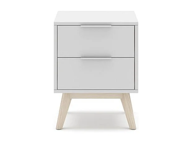 Mesita de noche Numa 2 cajones Blanco - Oak Soft