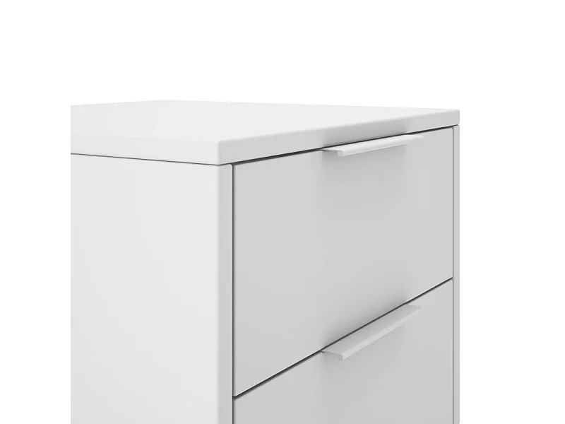 Mesita de noche Numa 2 cajones Blanco - Oak Soft