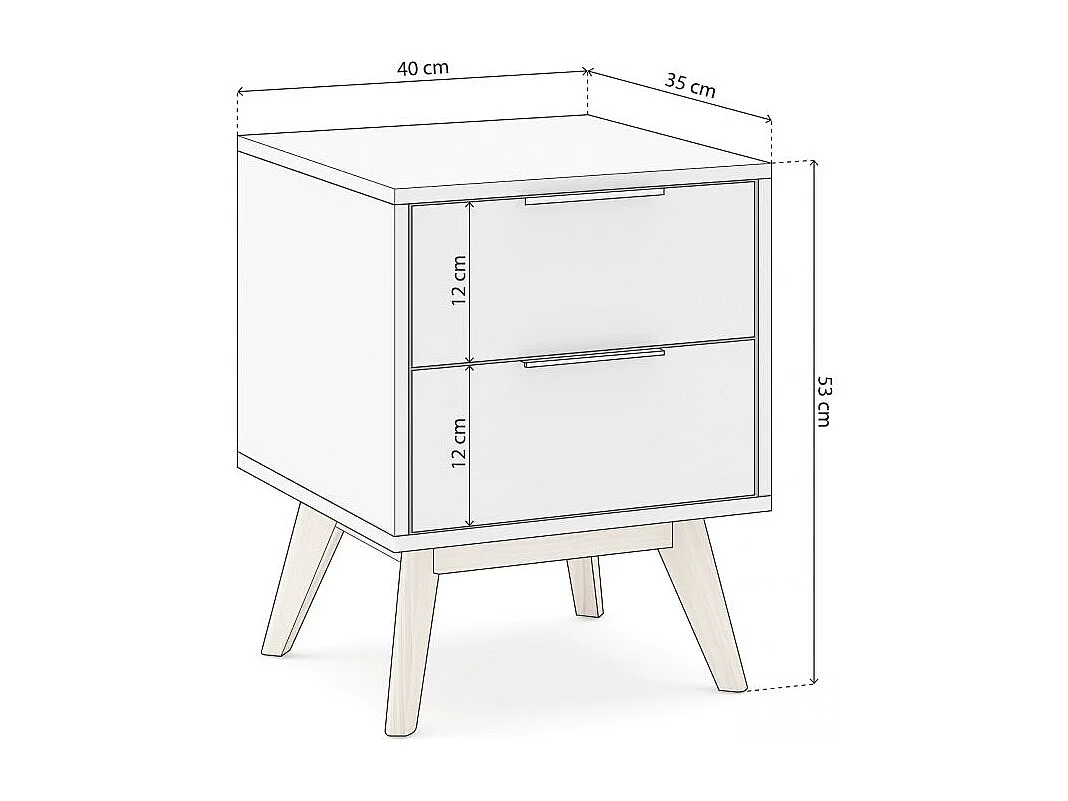 Mesa de cabeceira Numa 2 gaveta