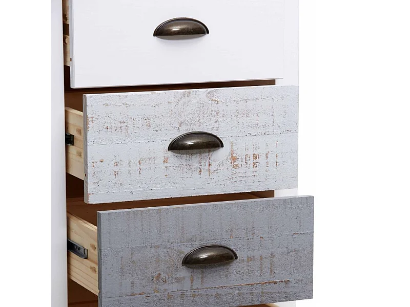 Mesita de noche Ocean 3 cajones Blanco - Vintage Colors