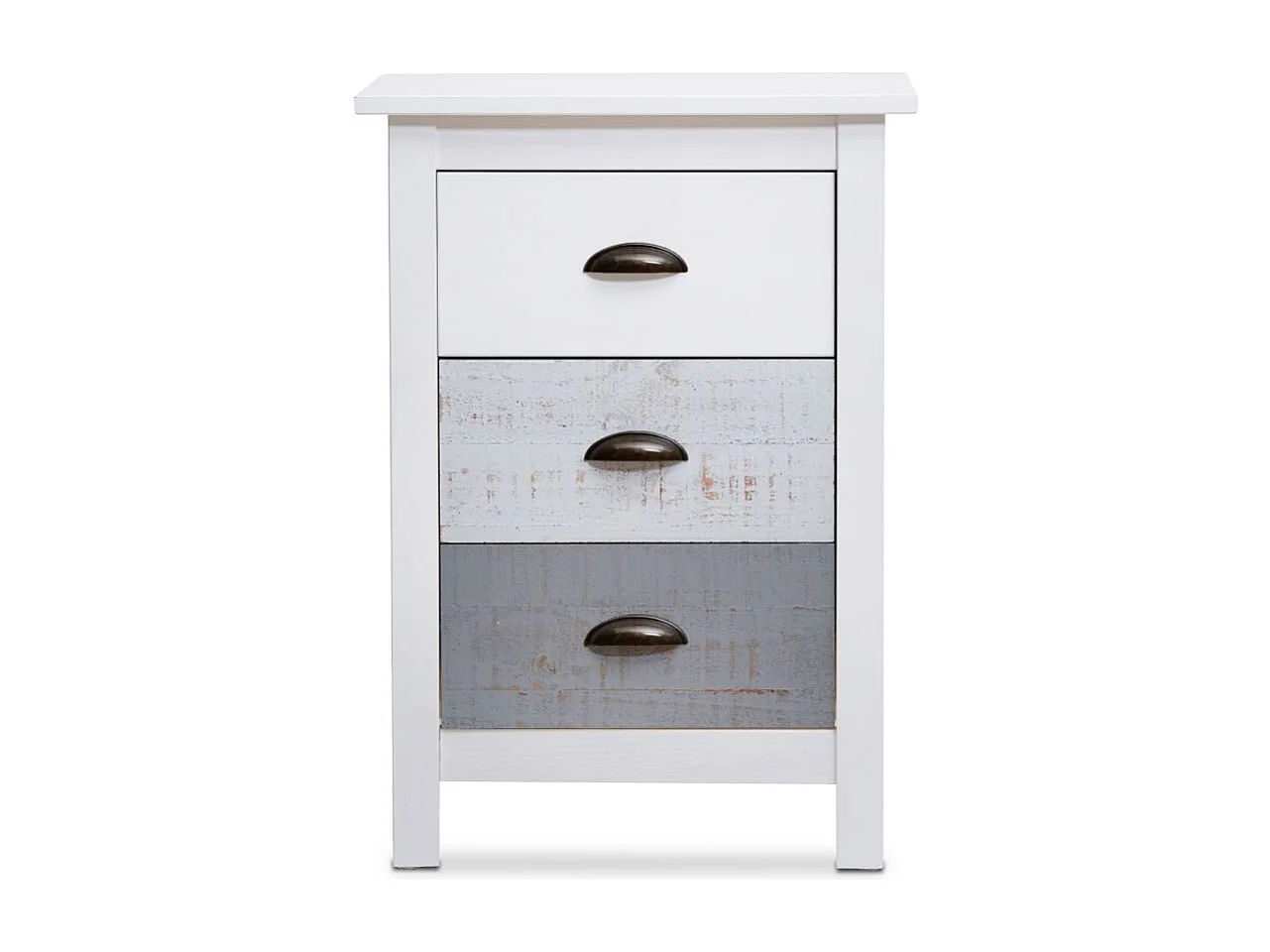 Mesita de noche Ocean 3 cajones Blanco - Vintage Colors