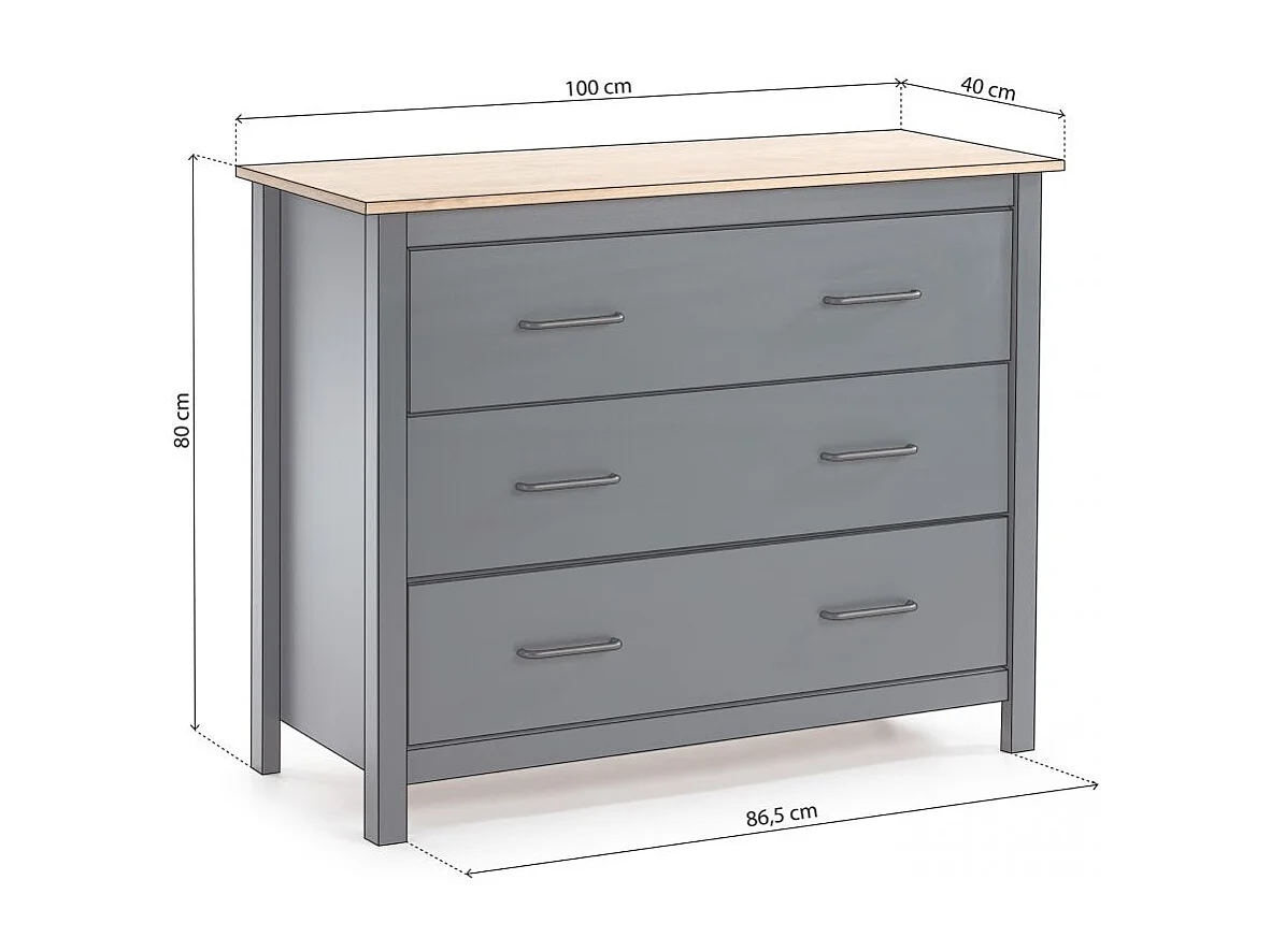 Cómoda Eira Blue Ocean - Oak